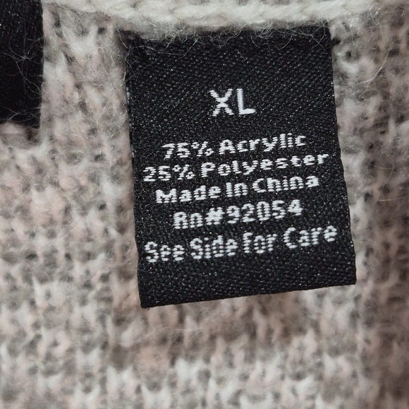 Love Ever After Plaid Knit Sweater/Shacket Soft Cozy Pink Gray Size XL - EUC - Picture 7 of 7